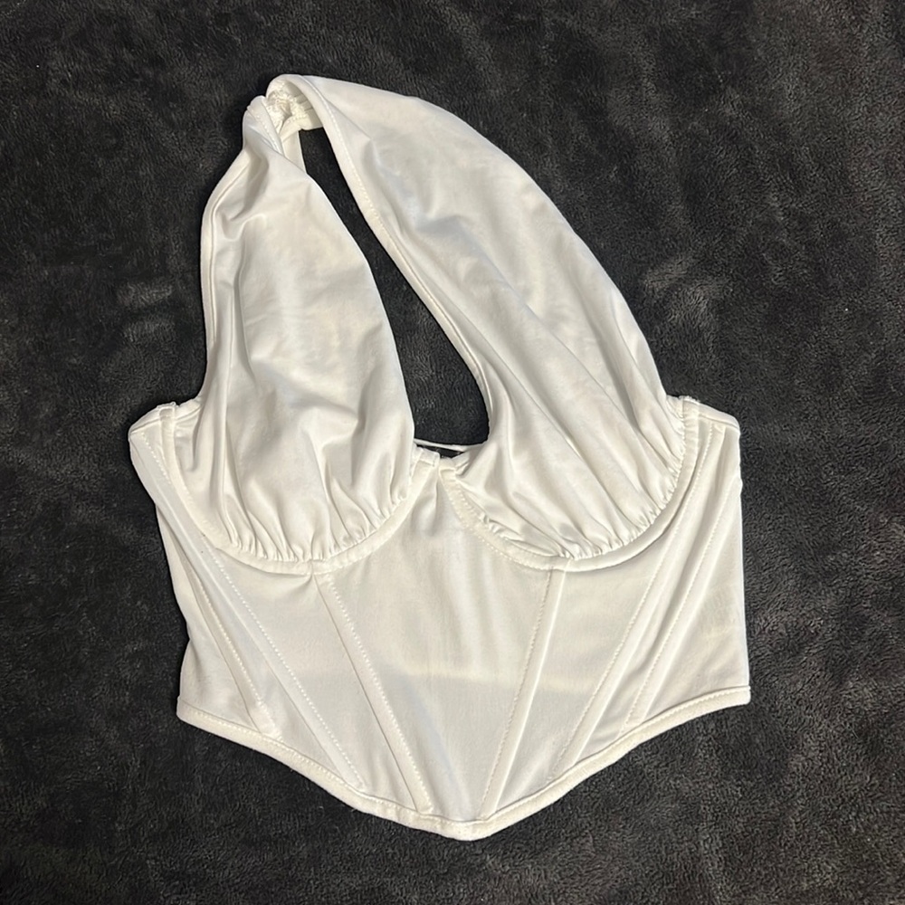 Shein Cut Out One Shoulder Top - White